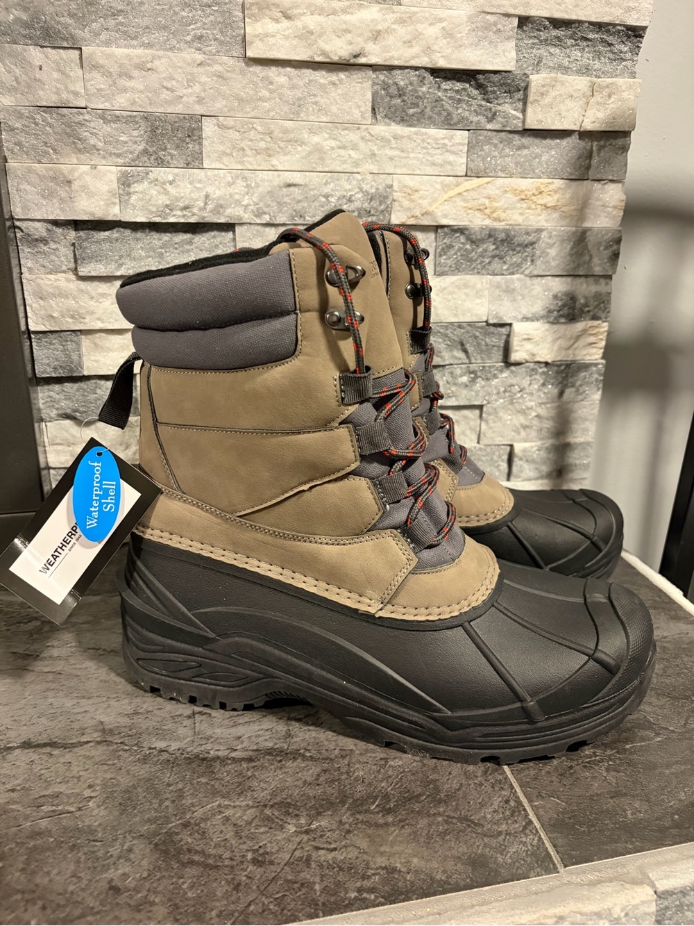 Weatherproof 3M Thinsulate Tan and Black Men's Insulated Snow Boots